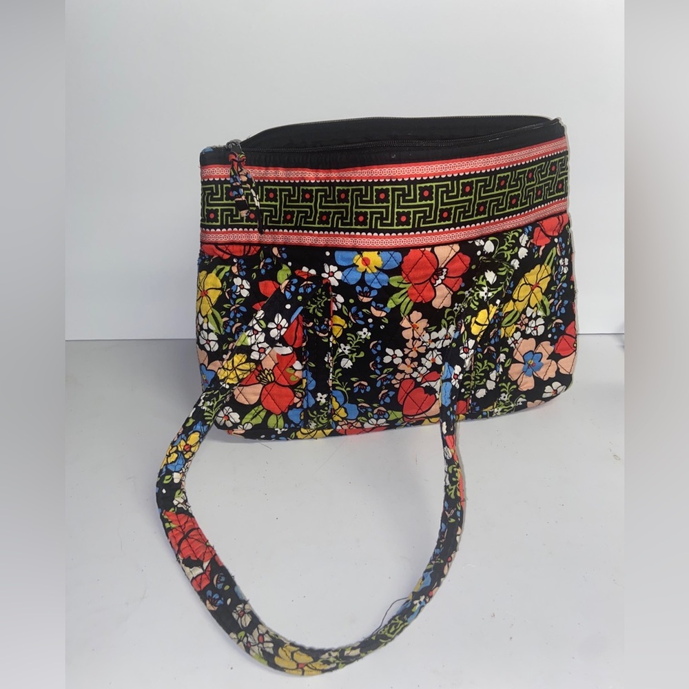 Quoted design hand bag, flowers and patterns